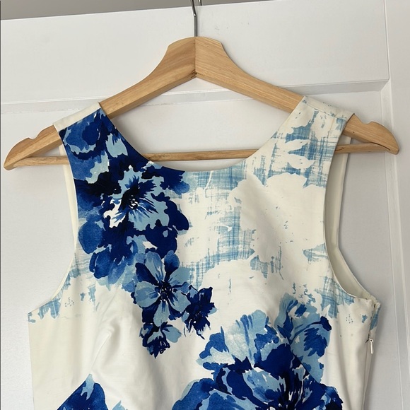 MAEVE Blue & White Floral Cotton Dress | Sleeveless Midi Sundress | Size 4 US - Picture 7 of 16